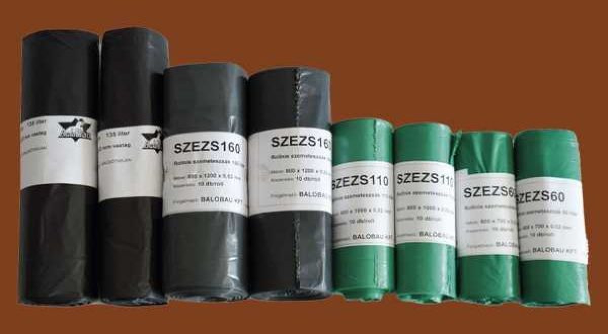 Rolnis szemeteszsák 160 liter - 800 x 1200 x 0,03 mm - 10 db/rol